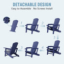 Trygoal Adirondack Chair, Plastic, 400 LBS Capacity Recliner - Navy Blue - Brand New