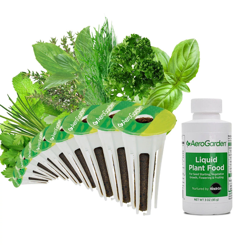 AEROGARDEN GOURMET HERB SEED POD KIT (9-POD) 809500-0208 - WHITE/GREEN - Brand New