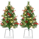 Best Choice Products Set of 2 24.5in Outdoor Pathway Christmas Trees B07KRPZP75 - Brand New