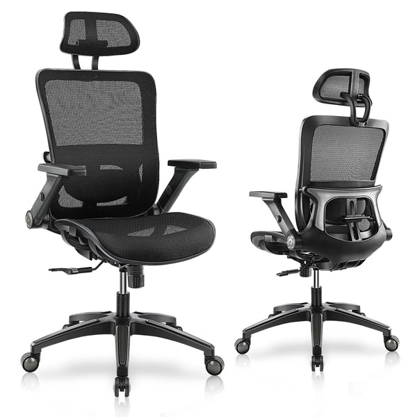 JHK ERGONOMIC OFFICE CHAIR HIGH BACK MESH OFFICE CHAIR 4D ADJUSTABLE C-2577-BK - Like New