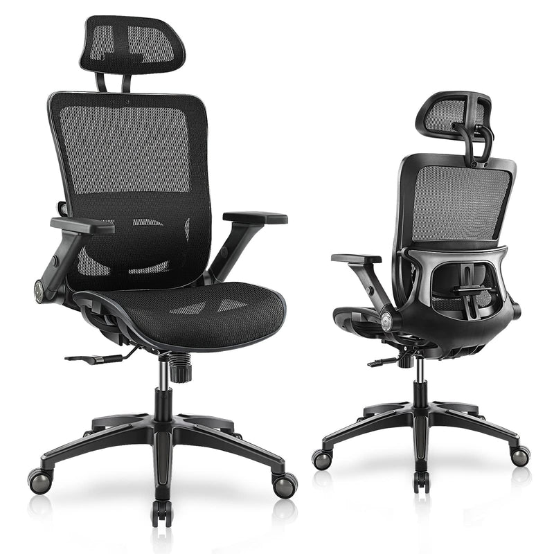 JHK ERGONOMIC OFFICE CHAIR HIGH BACK MESH OFFICE CHAIR 4D ADJUSTABLE C-2577-BK - Like New