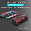 ALPHA DIGITAL RSPA A10 800A 10,000MAH PORTABLE CAR JUMP STARTER - RED/BLACK - Like New