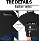 J Galaxy by Harvic Mens Long Sleeve Turtle Neck T Shirts Black XL - Brand New