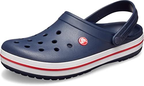 CROCS UNISEX CLASSIC GRPAHIC CLOGS MEN 10 WOM 12 (UK/AU M9 W10) - NAVY - Like New