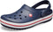 CROCS UNISEX CLASSIC GRPAHIC CLOGS MEN 10 WOM 12 (UK/AU M9 W10) - NAVY - Like New