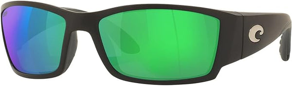 Costa Del Mar Sunglasses Corbina Omni Fit 580P 9057F - Matte Black/Green Mirror Like New
