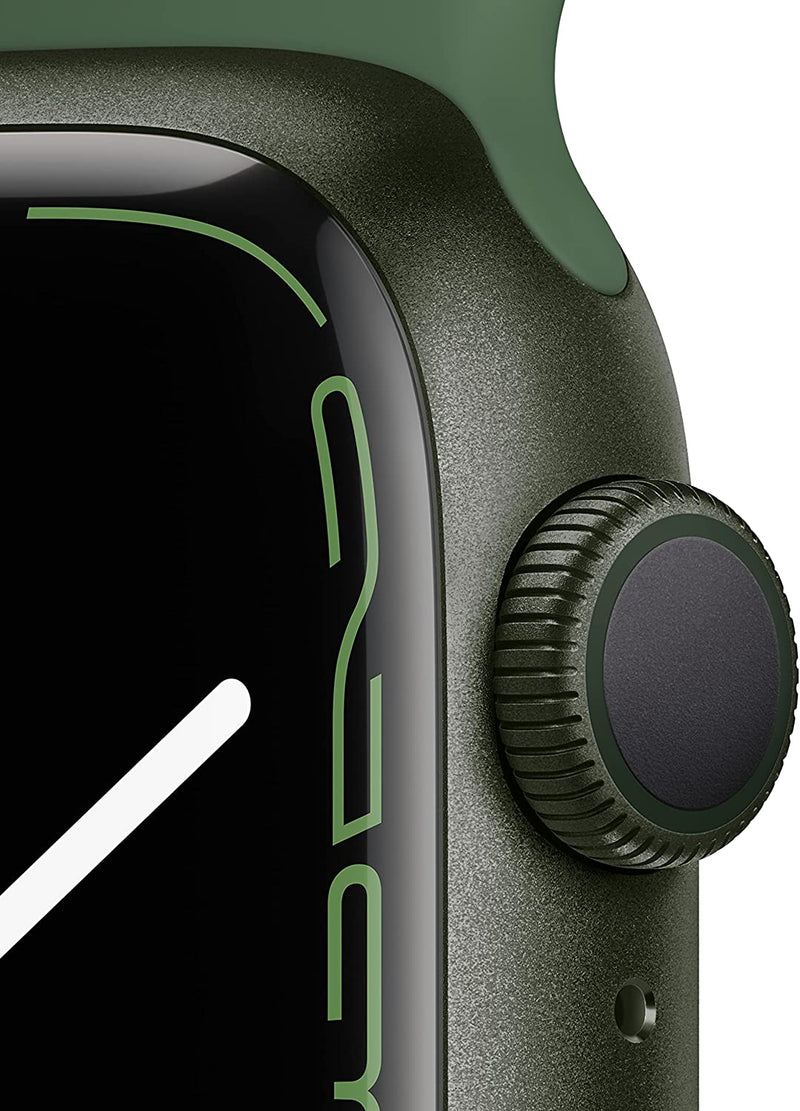 APPLE WATCH 7 GPS 41MM GREEN ALUMINUM CASE CLOVER SPORTS BAND MKN03LL/A - Like New