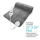 PURSONIC EXTRA LARGE ELECTRIC HEATING PAD FOR BACK PAIN RELIEF 12X24 - GRAY - Like New