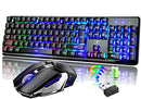 Rechargeable Keyboard and Mouse Wireless 2.4G Drive Free Backlit - Black - Brand New