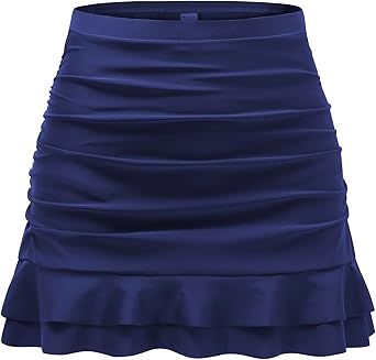 TOURNESOL WOMEN'S SWIM SKIRTS HIGH WAISTED BATHING SUIT - SIZE: S - NAVY BLUE - Like New