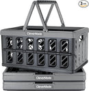 CleverMade Eco 24L Collapsible Reusable Plastic Grocery Shopping Baskets 3 Pack - Like New