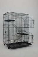 Homey Pet-36 Three Tiers Cat Cage with Pull Out Tray and Casters CT-P3W - Grey - Brand New