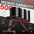PASYOU ADJUSTABLE WEIGHT BENCH FULL BODY WORKOUT STRENGTH TRAINING - BLACK/RED - Like New