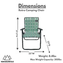 MOUNTAIN SUMMIT GEAR Retro Webbed Camping Chair Caddis Sports - Sage Green - Brand New