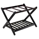 WINSOME REESE LUGGAGE RACK, STORAGE SHELF, FOLDABLE, NO ASSEMBLY - ESPRESSO - Brand New