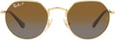 RAY BAN KIDS JACK SUNGLASSES GOLD FRAME, GRAY GRADIENT BROWN, 45MM - Like New