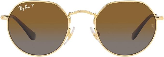 RAY BAN KIDS JACK SUNGLASSES GOLD FRAME, GRAY GRADIENT BROWN, 45MM - Like New