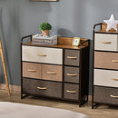 HOMCOM 7-Drawer Dresser, Chest of Drawers, 3-Tier Organizer, Maple Wood - Like New
