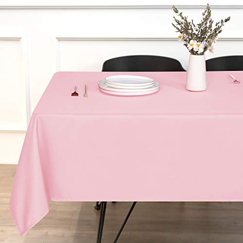 Sancua Rectangle Tablecloth, 70 x 90 Inch, Stain and Wrinkle Resistant - Pink - Like New