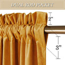 RYB HOME Gold Velvet Curtains Wide 52" Long 63" Marigold 2 Panels - B08THBQ9NF - Brand New