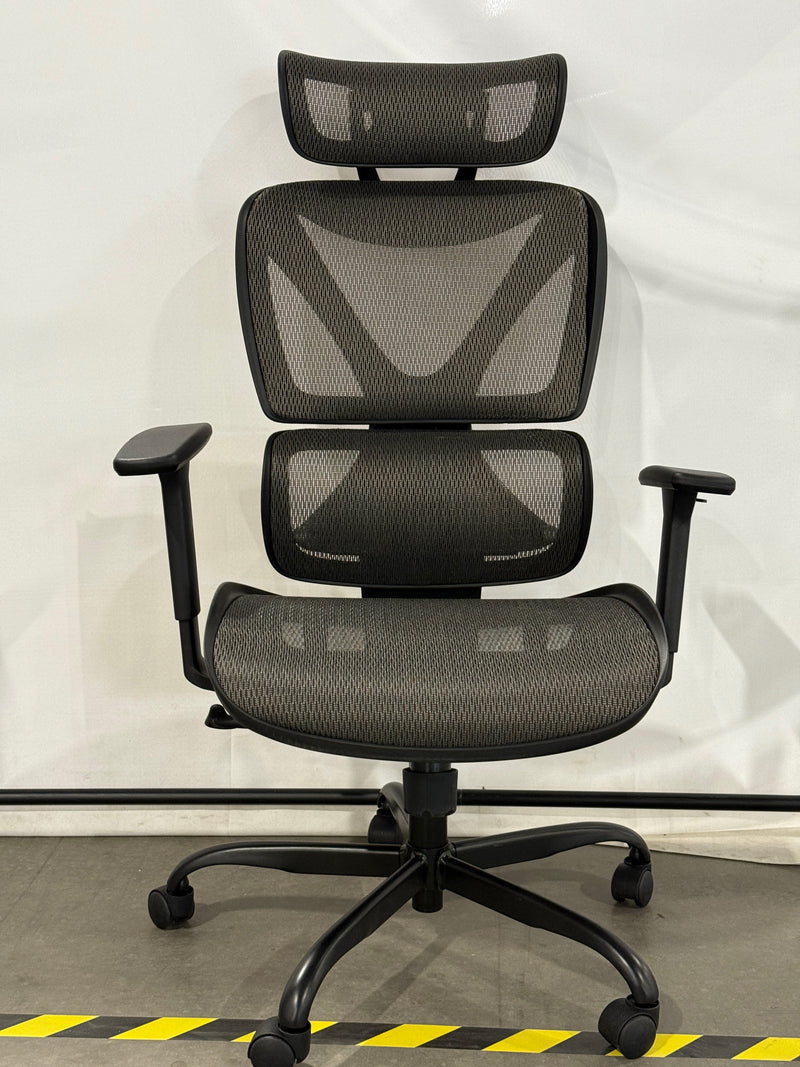 GABRYLLY ERGONOMIC OFFICE CHAIR WITH LUMBAR SUPPORT - BLACK - Like New