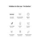 TIKVLA YW11 TRANSPARENT SHELL WIRELESS HEADPHONES STEREO IN-EAR - BLACK - Like New