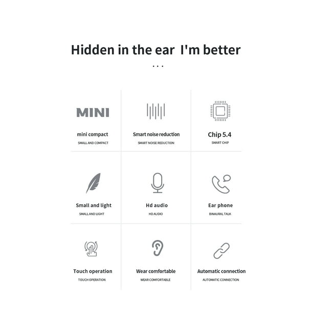 TIKVLA YW11 TRANSPARENT SHELL WIRELESS HEADPHONES STEREO IN-EAR - BLACK - Like New