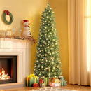 SHareconn 7.5ft Christmas Tree Warm White Lights 6.5 FT - Green - Brand New