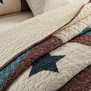 ELKANE Cotton King Bedding Quilt Sets - 3 Pieces Reversible (Star Plaid) - Brand New