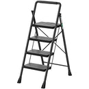 RIKADE 4 STEP LADDER FOLDING STEP STOOL WITH WIDE ANTI-SLIP PEDAL - BLACK - Like New