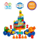 JELLY BLOX CONSTRUCTION SITE SET INCLUDES 75 PIECES TODDLER PRESCHOOL MULTI - Like New