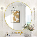 BEAUTYPEAK 30 INCH ROUND MIRROR METAL FRAME CIRCLE MIRROR - GOLD - Like New