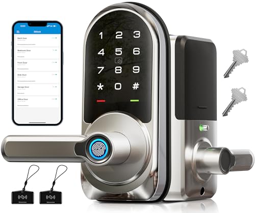 Veise RZ09 Smart Lock, 7-in-1 Keyless Entry with Handle Set, APP Contr ...