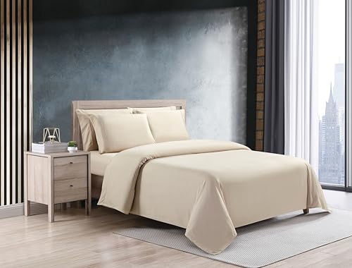 KATHY IRELAND COOL MAX 6 PIECE ULTRA SOFT SHEET SET, SAND - QUEEN - SAND - Like New