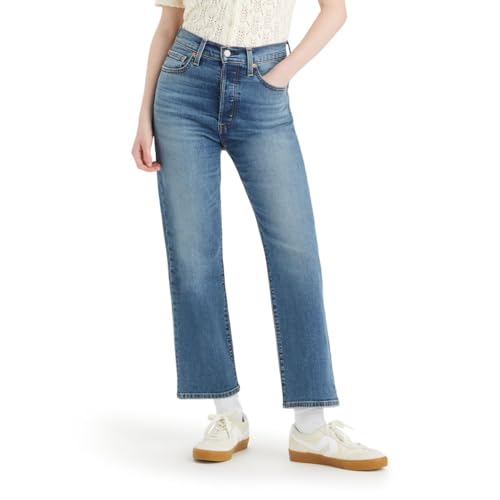 LEVI'S WOMEN'S RIBCAGE STRAIGHT ANKLE JEANS MEDIUM STRETCH - SIZE: 24X27 - BLUE - Brand New