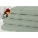BAMBOO COMFORT RAYON BAMBOO 4 PIECE LUXURY 3 LINE EMBROIDERED SET KING - SAGE - Like New