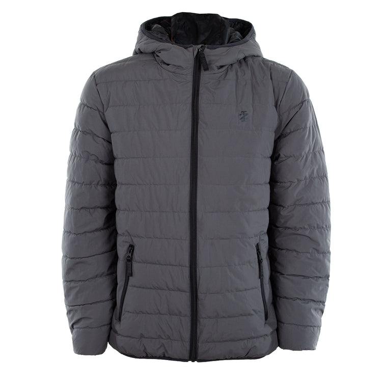 IZOD MEN'S PACKABLE PUFFER JACKET IZ293X - SIZE: MEN L - IRON GATE - Brand New