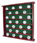 CLUBHOUSE COLLECTION MAHOGANY GOLF BALL DISPLAY CABINET DISPLAYS UP TO 49 BALLS - Like New