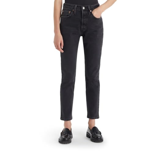 LEVI'S WOMEN'S 501 SKINNY JEANS - SIZE: WOMEN 26X28 - BLACK WORN IN - Like New