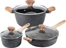 Country Kitchen Cookware Sets 6 Piece Pots Pans Handles YCAPL248 - Speckled Gray - Like New