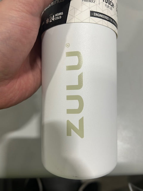 ZULU VANTANGE 26OZ STAINLESS STEEL WATER BOTTLE - WHITE - WHITE - Like New