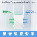 OAITREE 2025 WIFI EXTENDER SIGNAL BOOSTER DUAL BAND 5GHZ/2.4GHZ A30-1 - WHITE - Like New