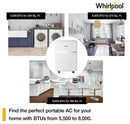 Whirlpool 10,000 BTU ASHRAE/6,500 BTU DOE 115V Portable Air Conditioner - White - Like New