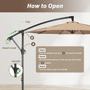SIMPLE DELUXE 10FT OFFSET UMBRELLA CANTILEVER PATIO HANGING UMBRELLA - TAN - Like New