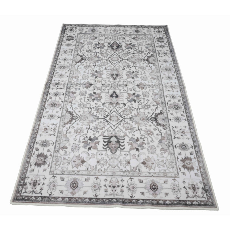 BIBB HOME WASHABLE FLANNEL PRINTED ACCENT RUG WITH LATEX BAC 24X36 - IVORY GRACE - Brand New