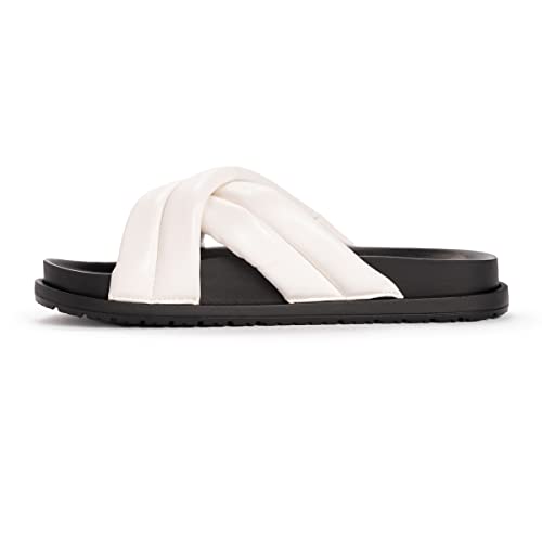 1200164-100 MUK LUKS WOMEN'S TIDAL WAVE SANDALS SIZE: WOMEN 9 WHITE - Like New
