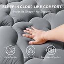 WQSPRING MATTRESS TOPPER, COTTON, DEEP POCKET, QUEEN - GRAY CLOUD - Like New