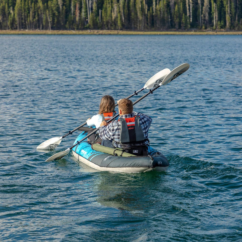 AQUAGLIDE Chinook 100 Inflatable 10' Foot Kayak Kit Packable - Blue/Black Like New