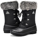 ALEADER Waterproof Snow Boots for Women, Faux Fur Winter Boots Black 7 - Like New