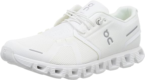 59.98918 On Men's Cloud 5 Shoes in White ALL WHITE Size 9 Like New